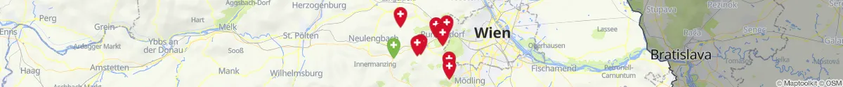 Kartenansicht für Apotheken-Notdienste in der Nähe von Tullnerbach (Sankt Pölten (Land), Niederösterreich)